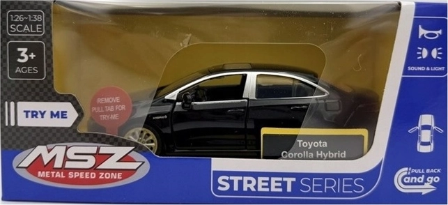 Μοντέλο αυτοκινήτου MSZ Toyota Corolla Hybrid με φως και ήχο, μαύρο
