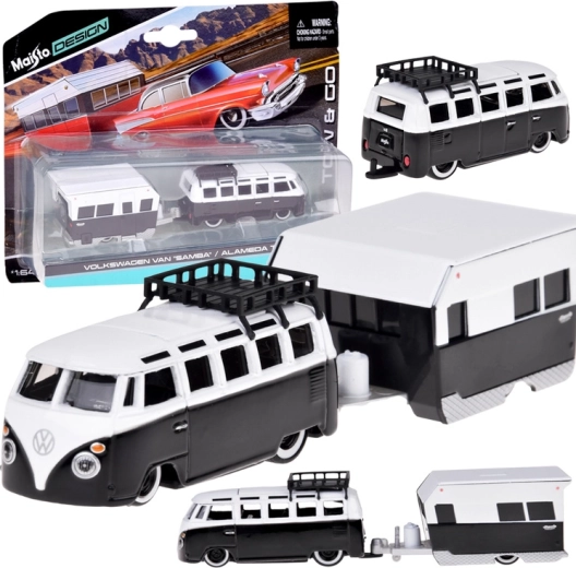 Μεταλλικό μοντέλο Maisto VOLKSWAGEN Van Samba με τροχόσπιτο 1:64