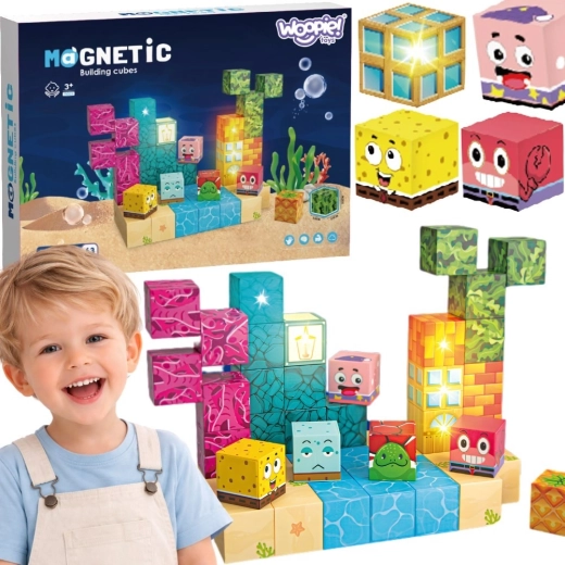 Woopie μαγνητικοί κύβοι Montessori Ωκεανός 54 τεμάχια