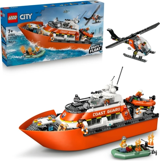 LEGO City σωστικό σκάφος της Ακτοφυλακής και ελικόπτερο