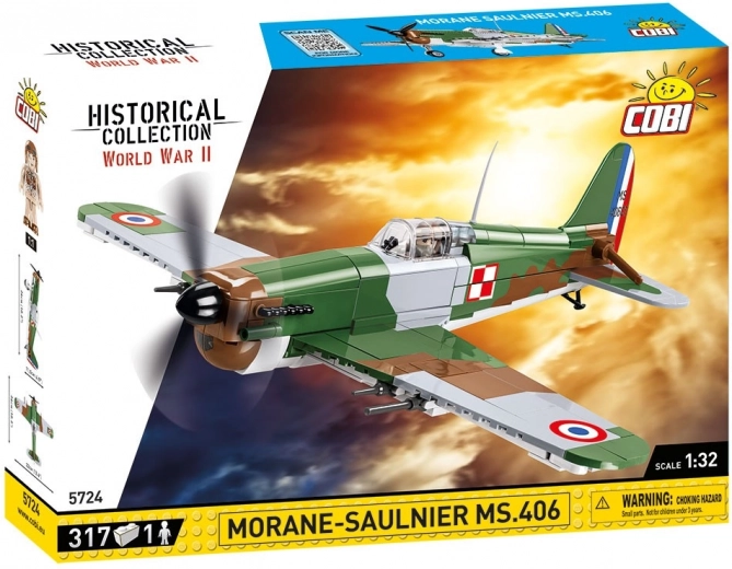 COBI morane-saulnier ms.406 – κατασκευαστικό σετ ιστορικού αεροσκάφους 1:32 (317 τεμάχια)