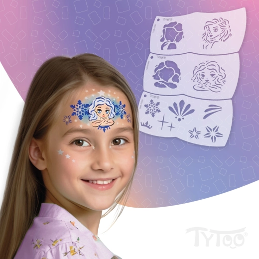 TyToo Mosaic στένσιλ ζωγραφικής προσώπου Βασίλισσα του Πάγου – 3 τεμάχια