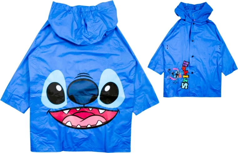 Παιδικό αδιάβροχο Disney Stitch μπλε με κουκούλα