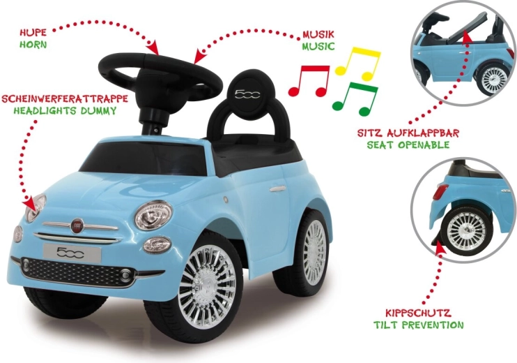 Jamara παιδικό όχημα ώθησης Fiat 500 2σε1 μπλε