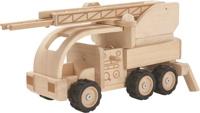 Ξύλινο πυροσβεστικό όχημα με σκάλα PlanToys – ειδική έκδοση
