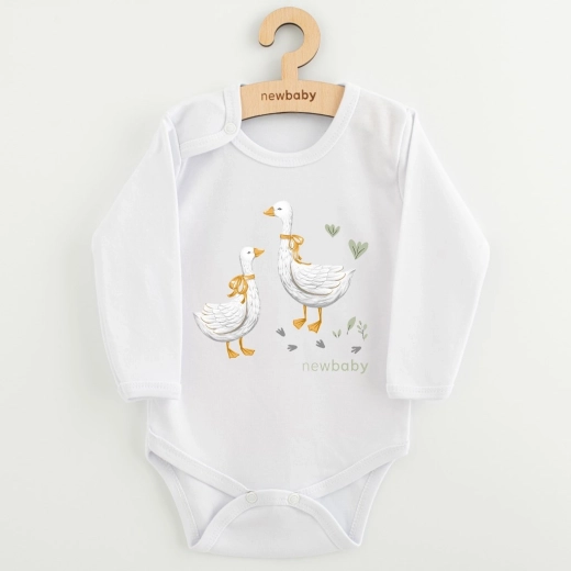 Βρεφικό κορμάκι με μακριά μανίκια New Baby Χηνάκια, μέγεθος 62 (3–6 μηνών)