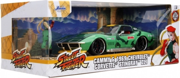 JadA toys Street Fighter Chevrolet Corvette 1969 1:24 με φιγούρα Cammy