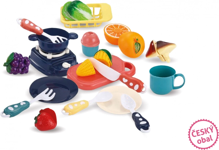 Παιδικό σετ κουζίνας σε καλαθάκι – μπλε