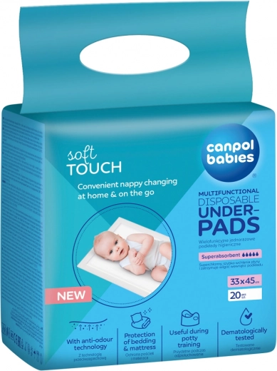 Canpol babies πολυλειτουργικά υγιεινά υποστρώματα 33 × 45 cm, 20 τεμ.