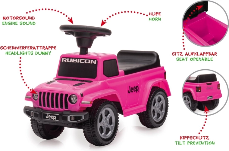 Παιδικό όχημα χωρίς πετάλια Jeep Gladiator ροζ