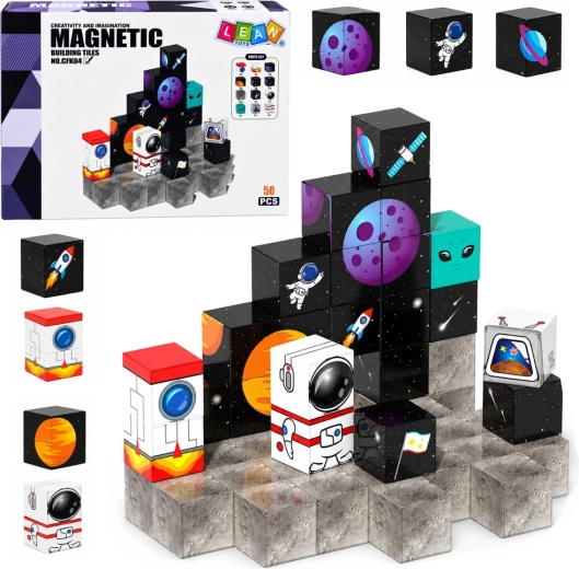 Μαγνητικά κυβλάκια με θέμα το διάστημα 3D (50 τεμάχια)