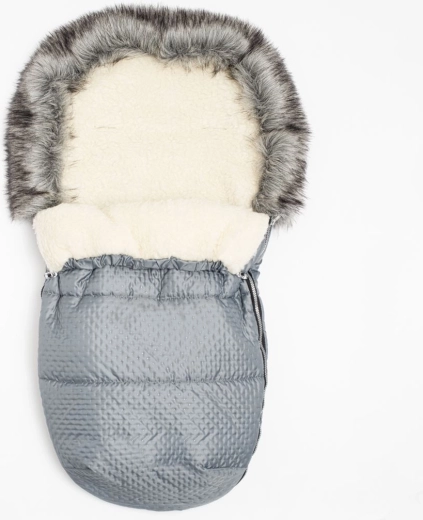 Χειμερινός σάκος καροτσιού με μαλλί New Baby Lux Wool, γραφίτης