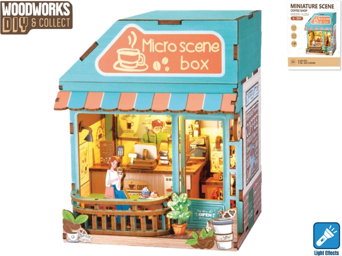 Woodworks ξύλινο σετ κατασκευής καφετέριας με φωτισμό