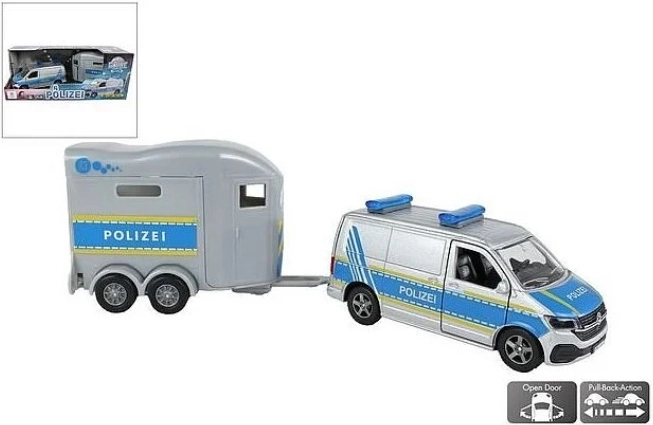 Αστυνομικό VW με ρυμουλκούμενο για μεταφορά αλόγων
