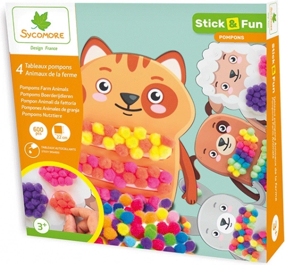 Stick & fun διακόσμηση με πομ-πομ – κατοικίδια ζώα φάρμας