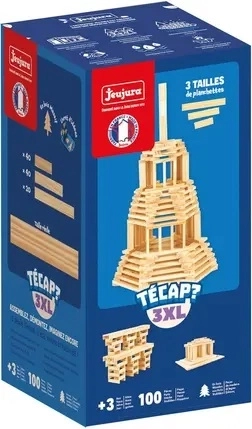 Jeujura ξύλινη κατασκευαστική σειρά Té​cap 3XL (100 τεμάχια)