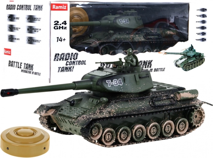 Τηλεκατευθυνόμενο άρμα T-34 1:28 με μάχη IR, ήχους και φώτα