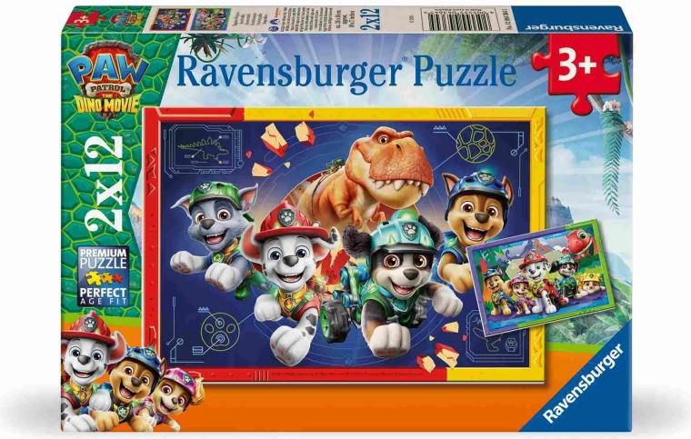 Ravensburger Paw Patrol: Η ταινία με δεινόσαυρους – παζλ 2×12 κομμάτια
