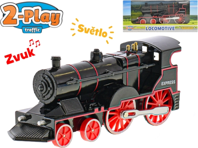 2-Play μεταλλική ατμομηχανή με φως και ήχο, 14 cm, ανάστροφη κίνηση