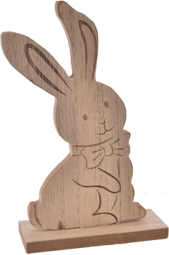 Ξύλινος λαγός μπεζ 18 cm
