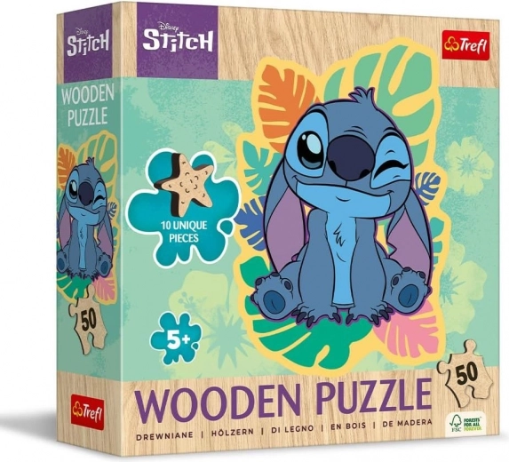 Ξύλινο παζλ 50 κομματιών Lilo & Stitch
