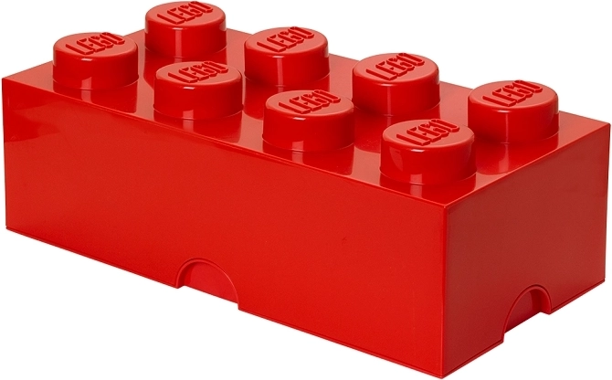 Κουτί αποθήκευσης σε σχήμα κύβου LEGO, 8 εξογκώματα, κόκκινο