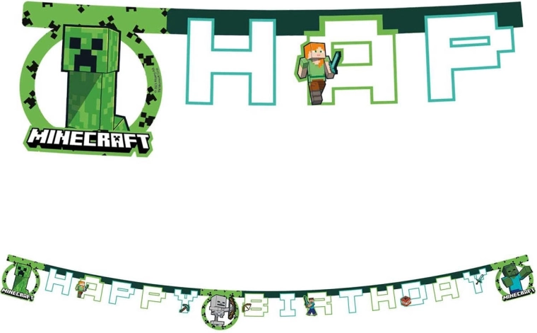 Procos κρεμαστό banner Minecraft happy birthday 2 m