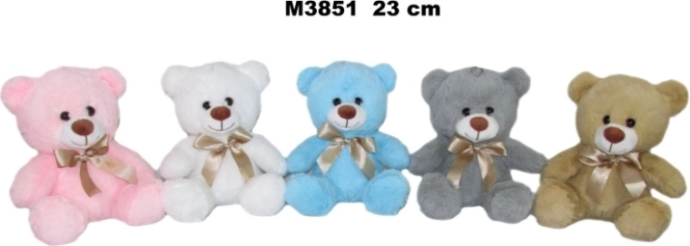 Βελούδινο αρκουδάκι 23 cm με φιόγκο