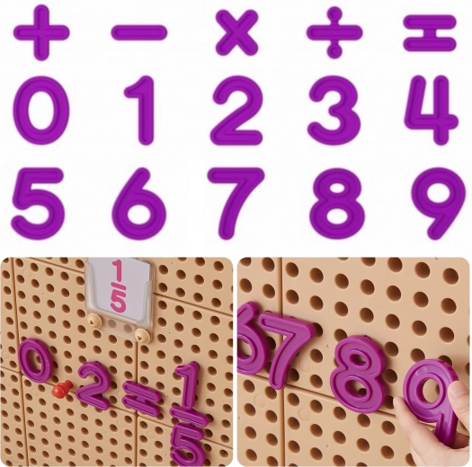 Masterkidz σετ αριθμών και μαθηματικών συμβόλων για επιτοίχιους πίνακες STEM, 82 τεμάχια