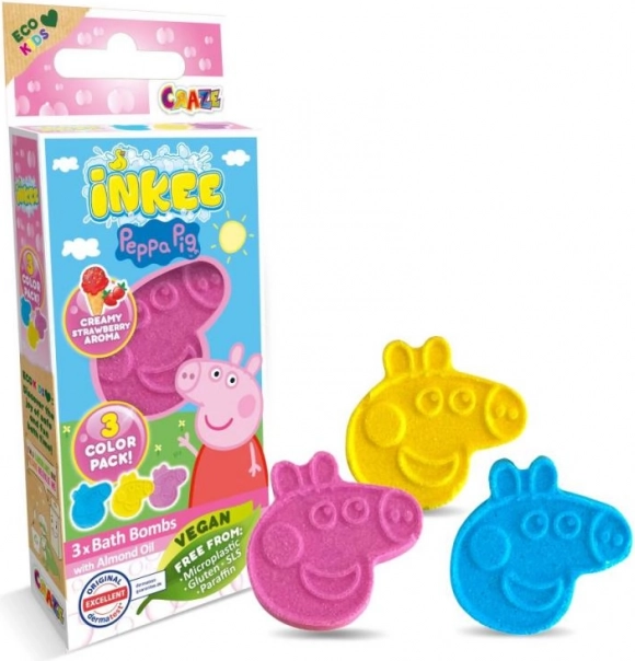 Inkee αφρίζουσες μπάλες μπάνιου PEPPA PIG μίνι συσκευασία