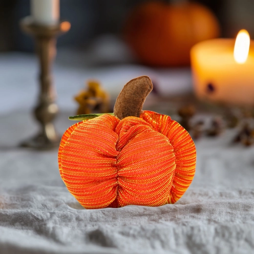 Υφασμάτινη διακοσμητική κολοκύθα για το Halloween 7 × 7 × 7 cm