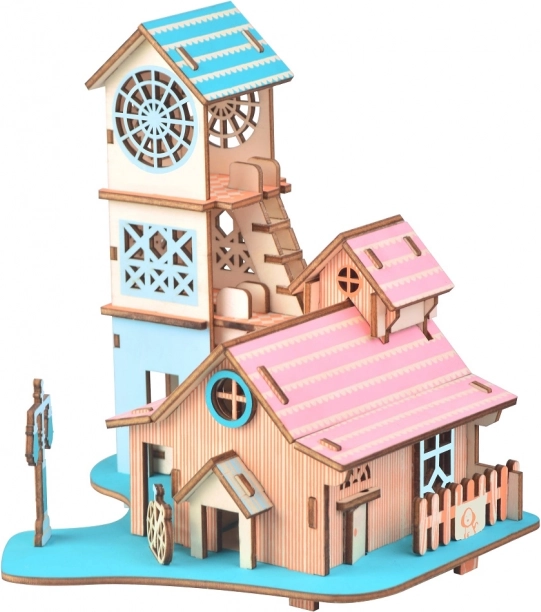 Woodcraft Ξύλινο 3D παζλ Βίλα δίπλα στο ποτάμι