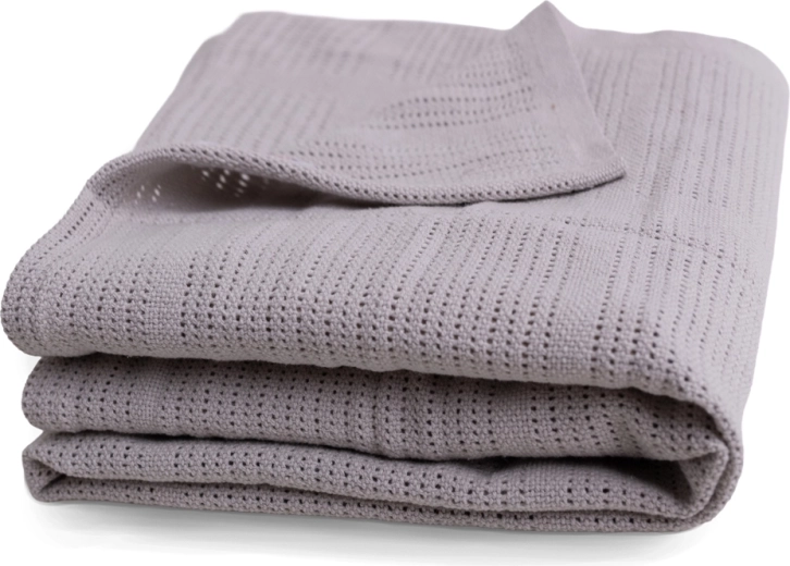 BABYMATEX πλεκτή βαμβακερή κουβέρτα Sisi 75 × 100 cm – Γκρι