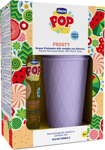 Chicco POP Dreamy Mist αρωματισμένο νερό Vanilla Wrap 150 ml + κασετίνα για σχολικά είδη παγωτό