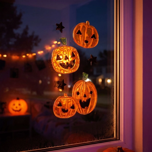 Ζελετένια αυτοκόλλητα παραθύρων για το Halloween, 15 × 25 cm - 1 τεμάχιο