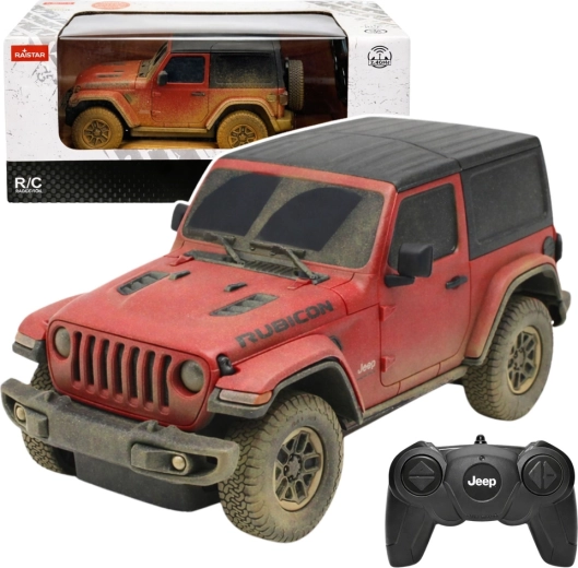 Rastar JEEP Wrangler Rubicon Muddy 1:24 RC – κόκκινο off-road τηλεκατευθυνόμενο αυτοκίνητο