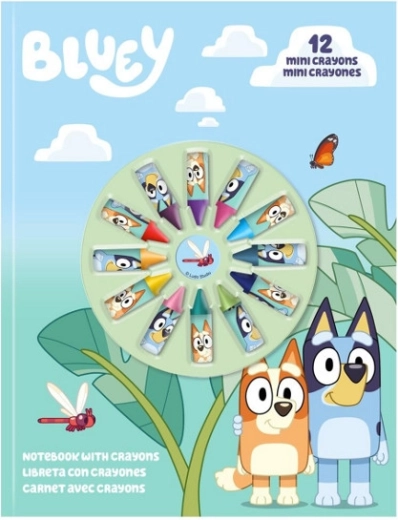 Σημειωματάριο BLUEY με 12 μίνι ξυλομπογιές