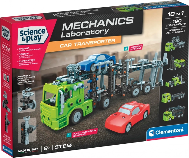 Clementoni Science & Play μηχανικό εργαστήριο – νταλίκα μεταφοράς αυτοκινήτων 10 σε 1