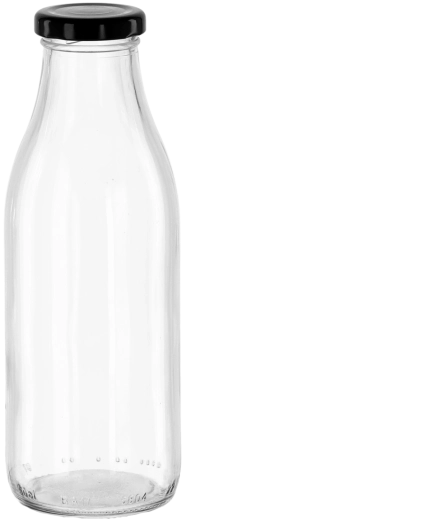 Γυάλινο μπουκάλι για χυμό 750 ml με μεταλλικό βιδωτό καπάκι 44 mm