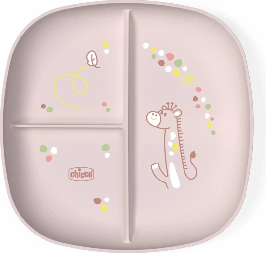 Chicco διαιρούμενο πιάτο ροζ 12m+