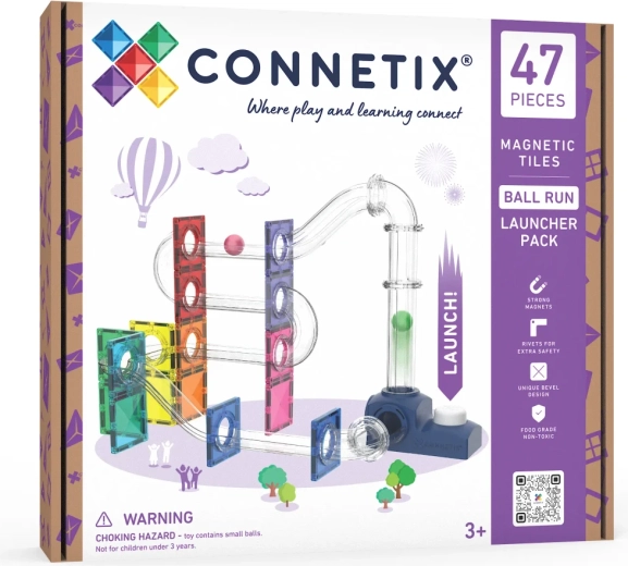 Connetix πίστα για μπίλιες με εκτοξευτήρα, 47 τεμάχια