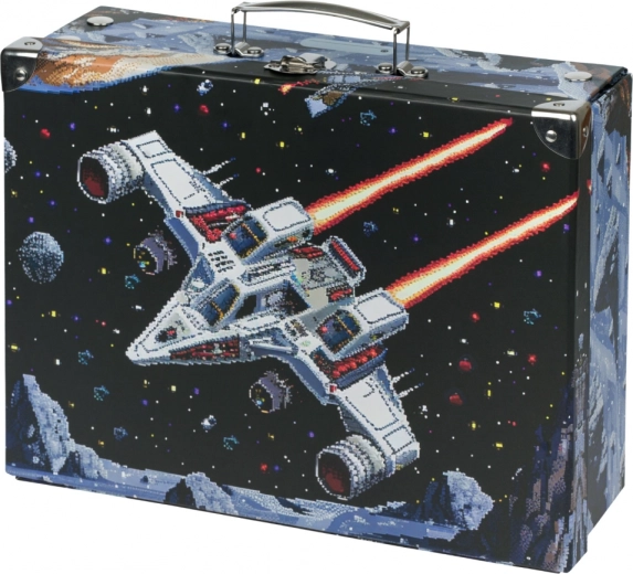 Αναδιπλούμενο σχολικό βαλιτσάκι Pixel Space με μεταλλικά στοιχεία