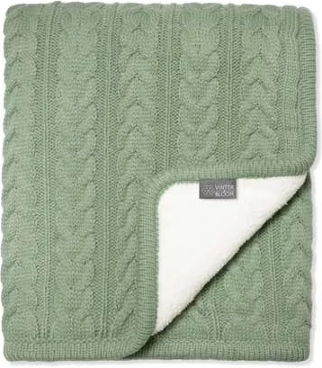 Vinter & Bloom διπλής όψης κουβέρτα με γουνάκι cuddly basil green
