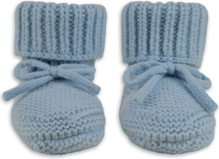 Πλεκτά παπουτσάκια merino Lodger blue fogg 6–12 μηνών