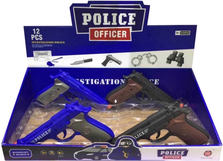 Πλαστικό αστυνομικό ρεβόλβερ με ήχο 20 cm με μπαταρίες - 1 τεμάχιο