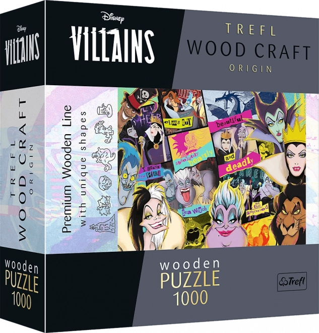 Ξύλινο παζλ TREFL Wood Craft Origin Disney: συνάντηση των κακών 1000 κομμάτια