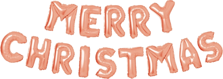 3D χριστουγεννιάτικο αλουμινένιο μπαλόνι «Merry Christmas» σε ροζ χρυσό