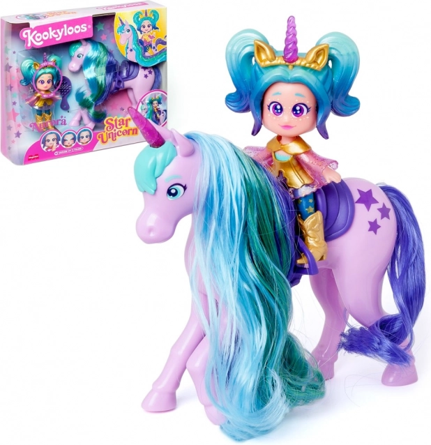 Κούκλα KookyLoos Star Unicorn – Aurora με μονόκερο και αξεσουάρ