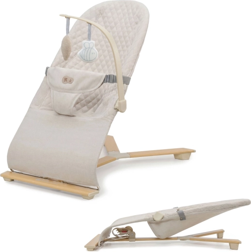 Kinderkraft ρηλάξ και κούνια MIMI beige wood έως 9 kg
