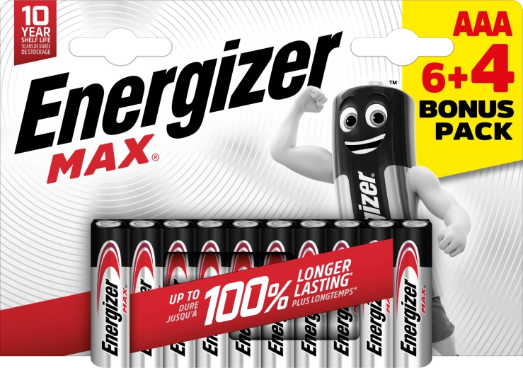 Αλκαλικές μπαταρίες Energizer Max AAA 10 τεμ.